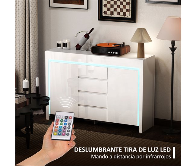 Aparador MDF e Melamina de Madeira HOMCOM Branco