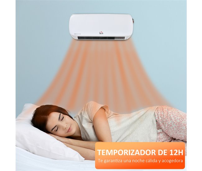 Aquecedor de Parede ABS, PP HOMCOM Branco