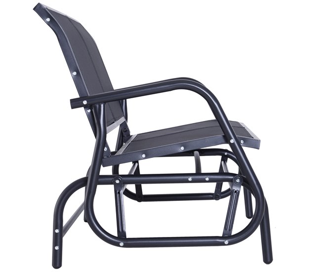 Banco Baloiço Metal e Tecido de Textilene Outsunny 120x70 Preto