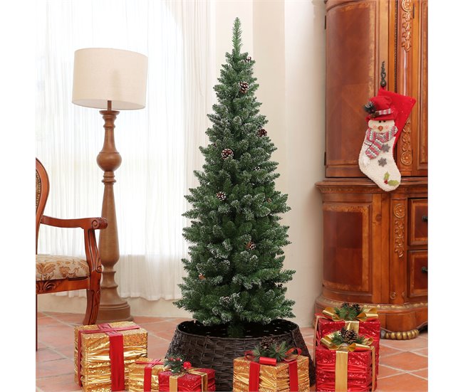 Árvore de Natal Plástico e Aço HOMCOM, casa - natal Verde