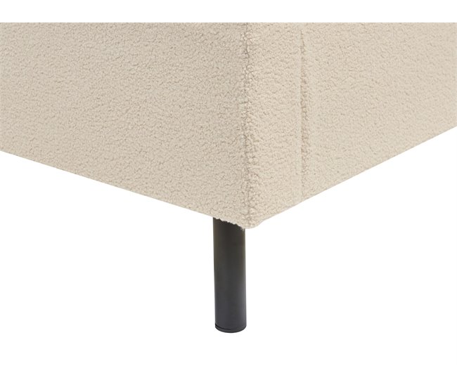 Beliani Cama com estrado Bouclé VILLETTE 205x222 Bege