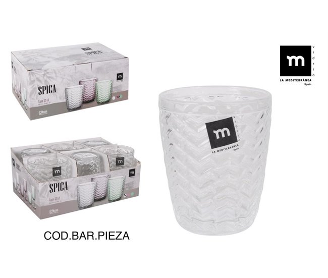 Pack de copos SPICA 6 peças 290cc marca LA MEDITERRANEA Transparente