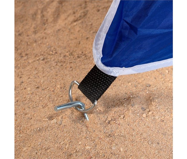 Aktive Guarda-sol e quebra-vento azul UV50 c/chaminé de vento, janelas e cobertura Azul