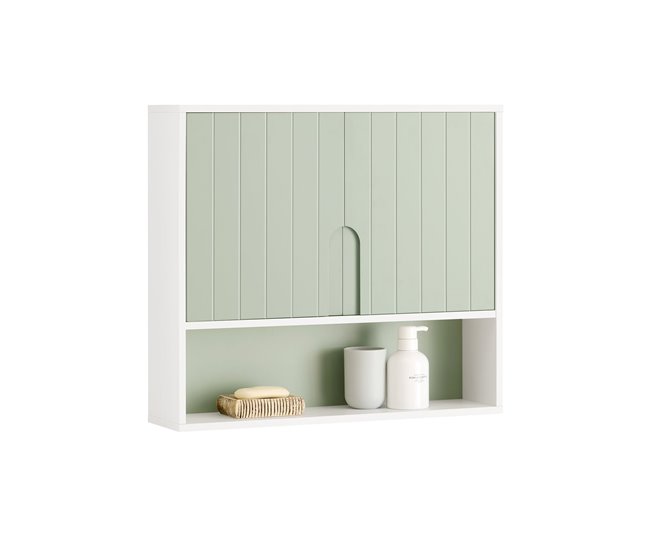 Armário de parede para casa de banho BZR140-GR SoBuy Verde