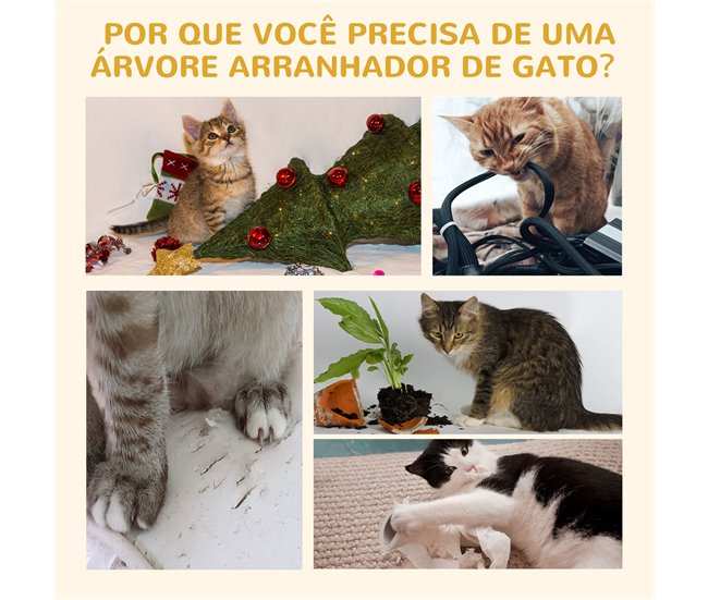 Arranhador para Gatos Aglomerado de Madeira e Sisal PawHut Cinza