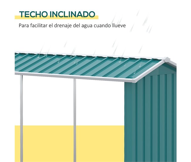 Abrigo para Lenha Aço Galvanizado Outsunny 240 Verde