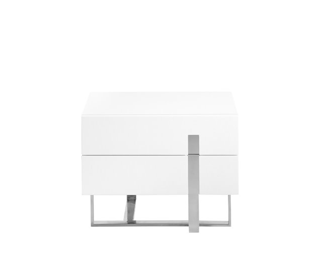 ANGEL CERDA Mesa de cabeceira branca e em aço Branco