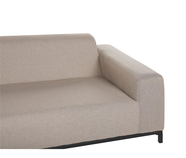 Beliani Conjunto lounge Poliéster ROVIGO Areia