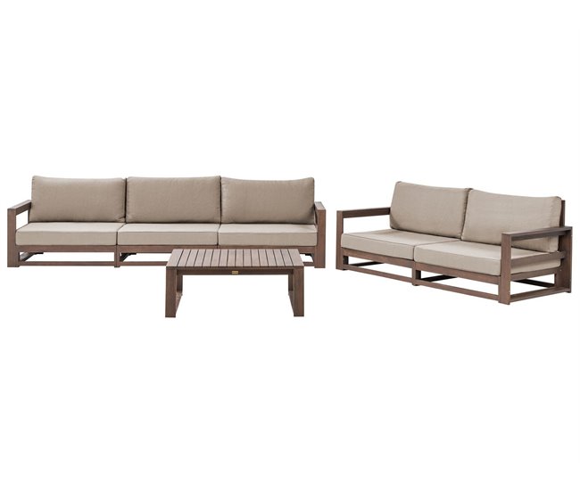 Beliani Conjunto lounge Madeira de acácia com certificado FSC® TIMOR Madeira