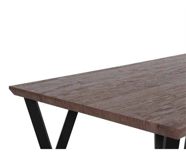 Beliani Mesa de jantar BRAVO 80x140 Castanho