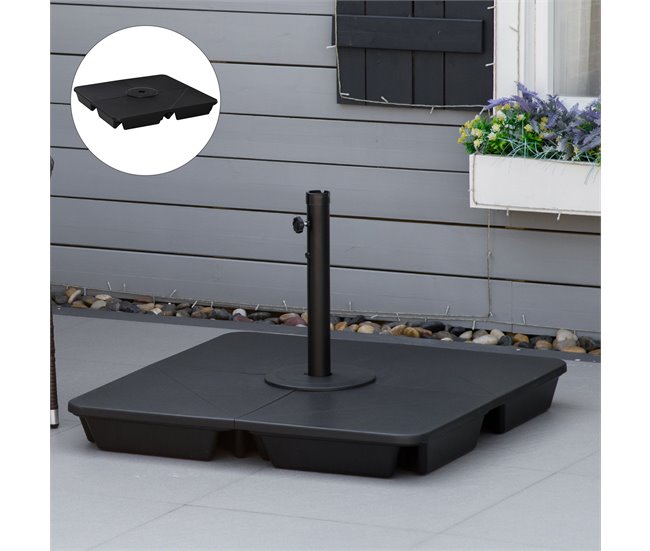 Base para Chapéu de Sol com 4 Peças PP Outsunny 89x89 Preto