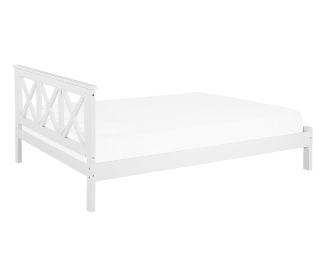 Beliani Cama Pinho TANNAY 149x208 Branco