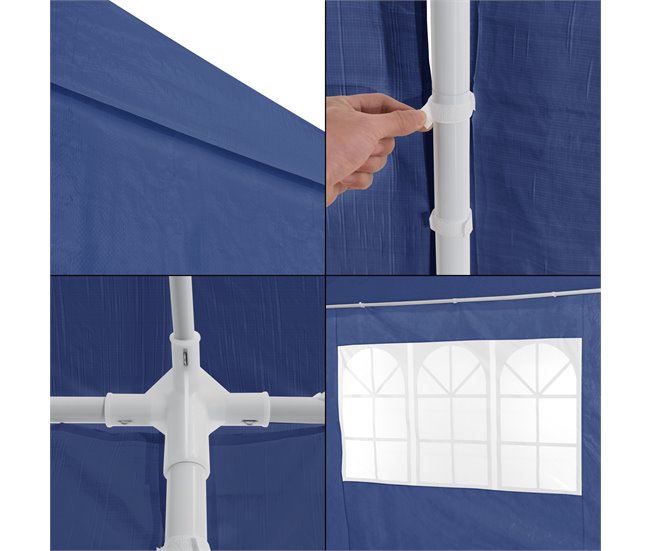 Tenda Pavilhão de jardim Wedau metal 900x300 Azul