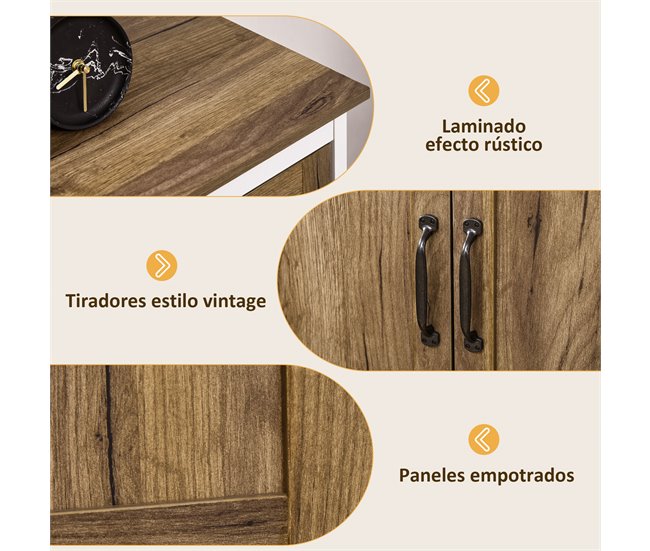 Aparador Melamina de Madeira HOMCOM 78 Cinza