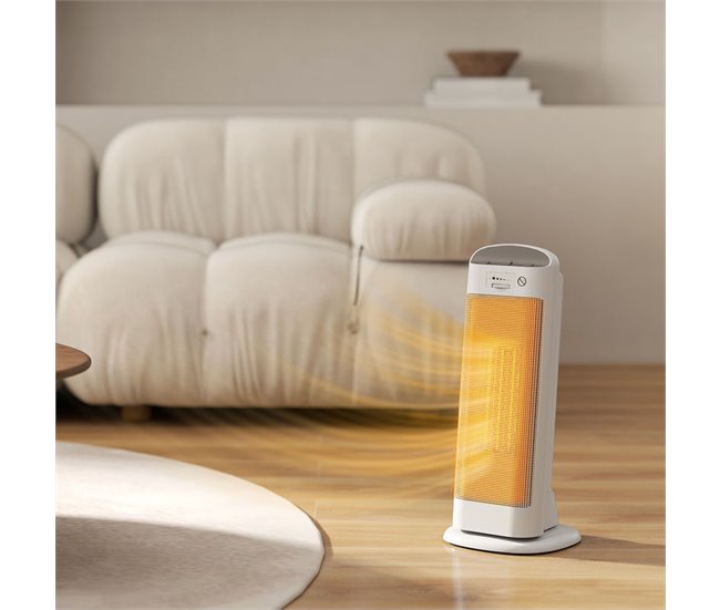 Aquecedor Elétrico ABS e PA HOMCOM Branco