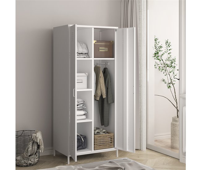 Armário de roupeiro Seinäjoki em aço 76 Branco