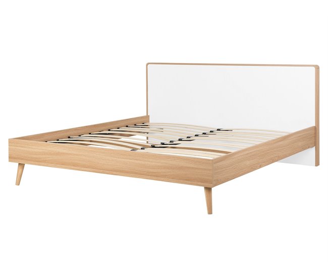 Beliani Cama com estrado MDF SERRIS 168x215 Castanho