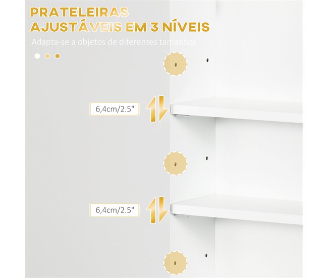 Armário Casa de Banho de Parede MDF kleankin Branco