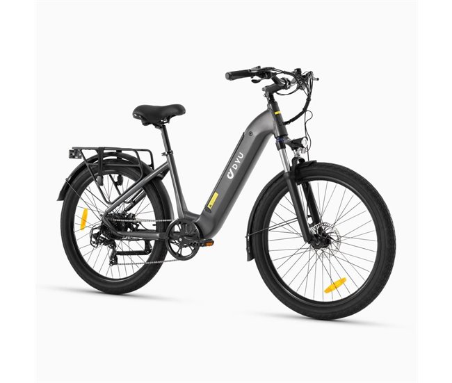 DYU C1 Bicicleta Elétrica 26" - Potência 250W Freio a Disco Cinza