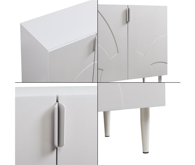 Aparador Starvili com 3 portas MDF [en.casa] 115 Bege