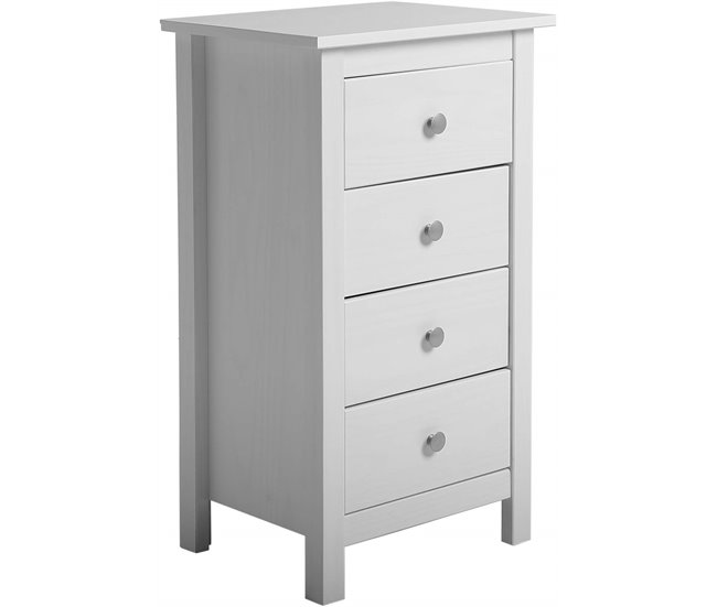 Cómoda Berna com 4 gavetas em branco Branco