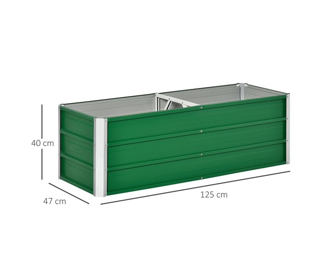 Caixa de Plantio Aço Outsunny, varanda e jardim - jardinagem Verde