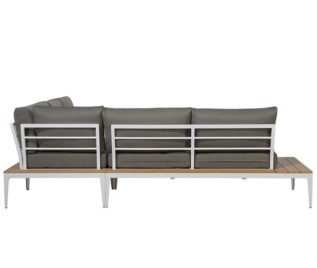 Beliani Conjunto lounge POSITANO Cinza Escuro