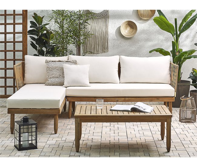 Beliani Conjunto de jardín CREMONA Branco/ Bege