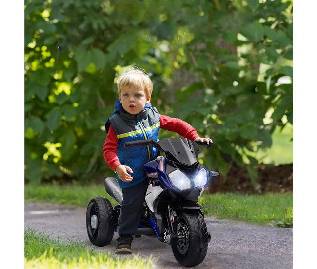 Motocicleta Elétrica Metal e PP HOMCOM Azul