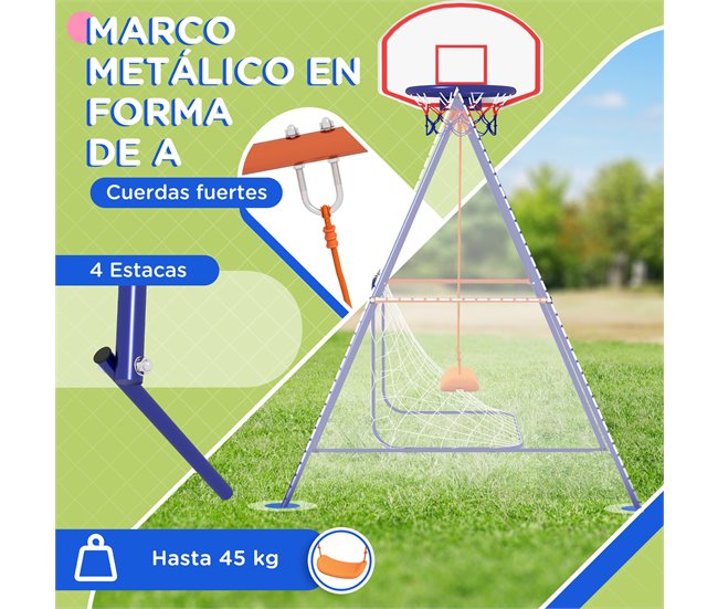 Baloiço para Crianças Aço, Polietileno Outsunny Multicor