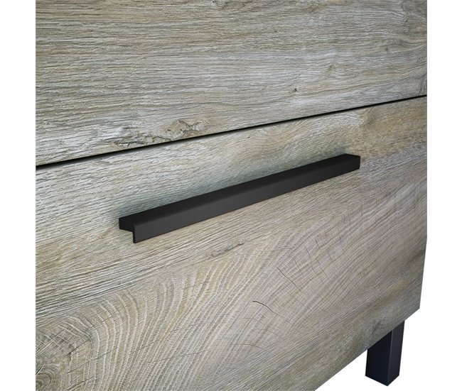 Armário de casa de banho com espelho Sense 3 gavetas Carvalho