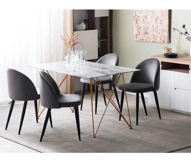 Beliani Mesa de comedor KENTON 80x140 Cinza