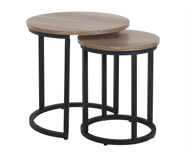 Beliani Mesa de apoio DIXIE 48x48 Castanho