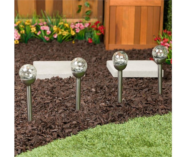 Well Home Conjunto de 5 Luzes Solares Cromada