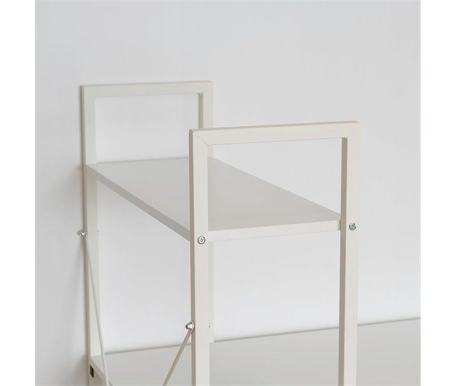 Mesa de escritório contemporânea com estante 120x64 Branco