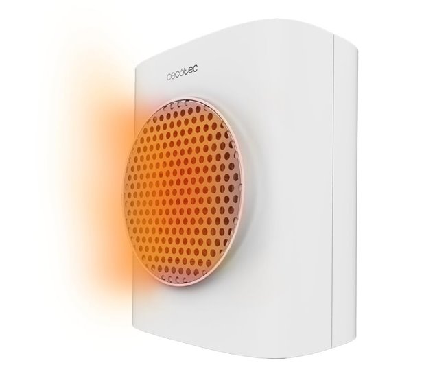 Cecotec Aquecedor cerâmico de mesa com 1500 W, ecrã digital, termóstato ajustável e 3 modos de funcionamento. Branco