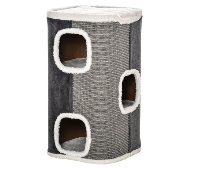Barril Arranhador para Gatos Cinza