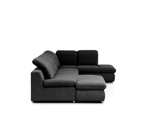 Sofá de canto ISONA com cama Antracite