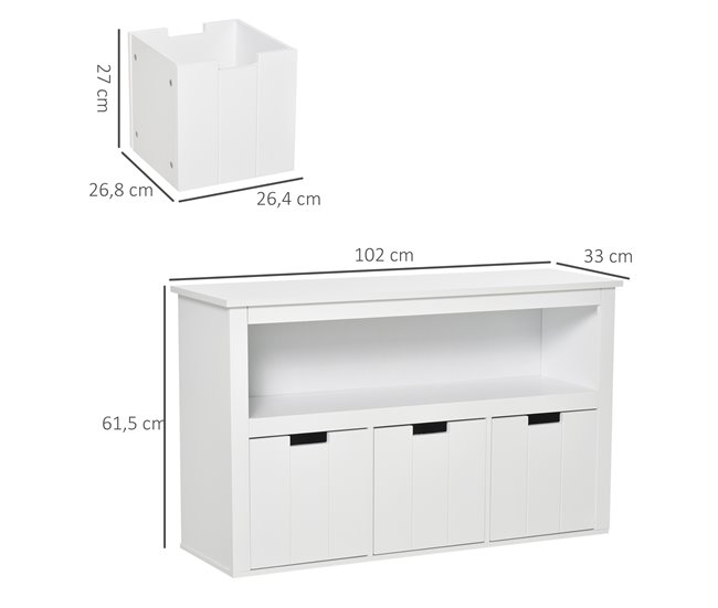 Aparador de Sala de Estar MDF HOMCOM 102 Branco
