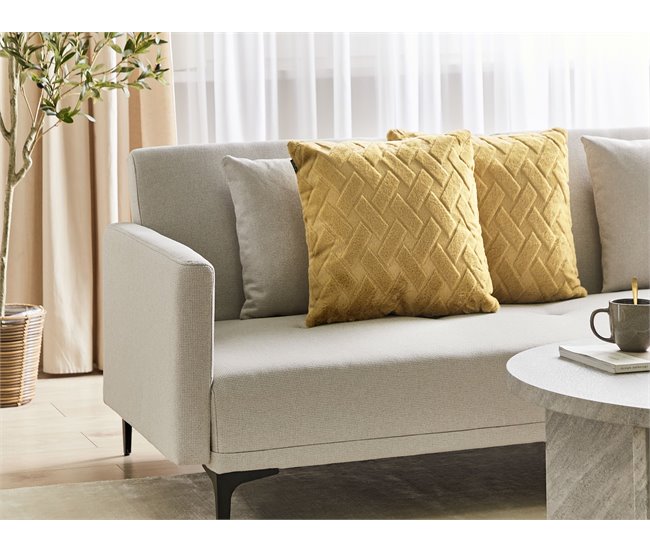 Beliani Almofada decorativa SITAPUR Mostarda