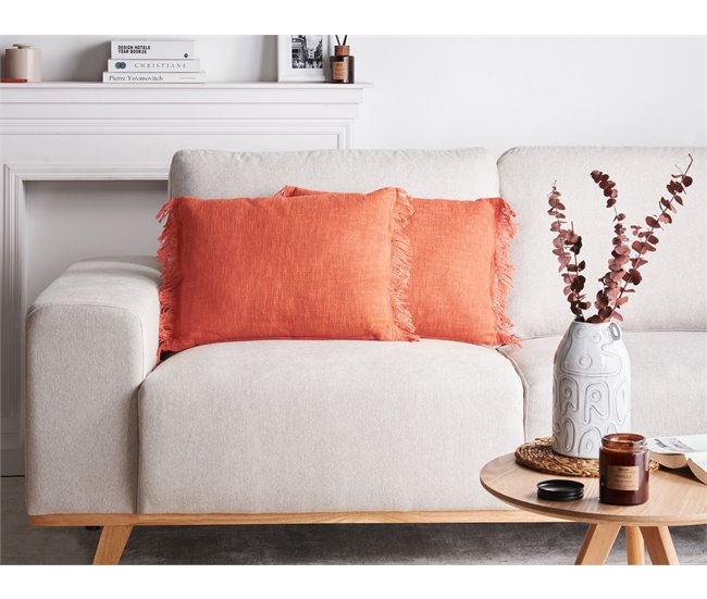 Beliani Almofada decorativa MABA Laranja