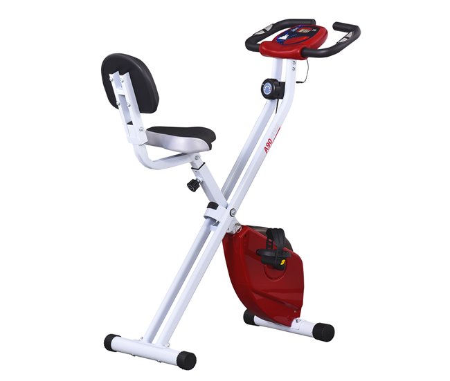 Bicicleta ergométrica em forma de X Aço, ABS, PVC HOMCOM Vermelho