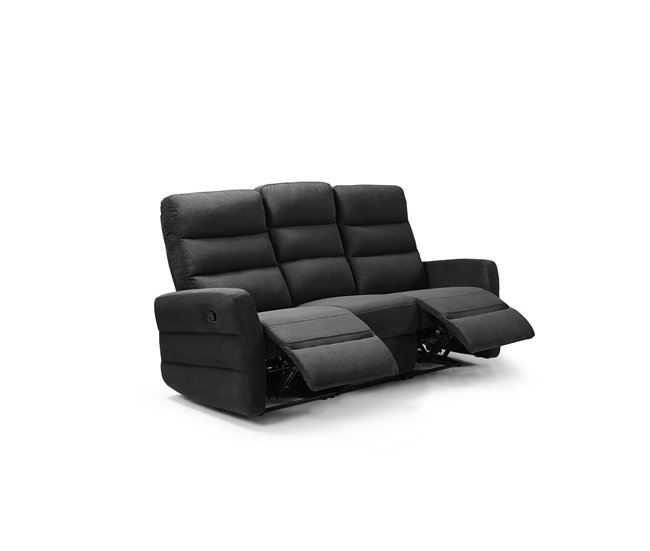 Sofá 3 lugares relax manual ZEUS cor cinza Cinza