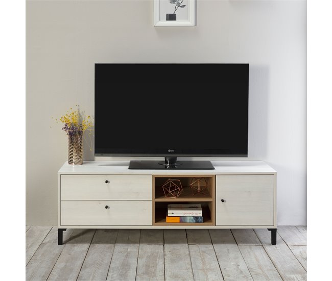  Armário TV Javea 2 gavetas e 1 porta 136 Branco
