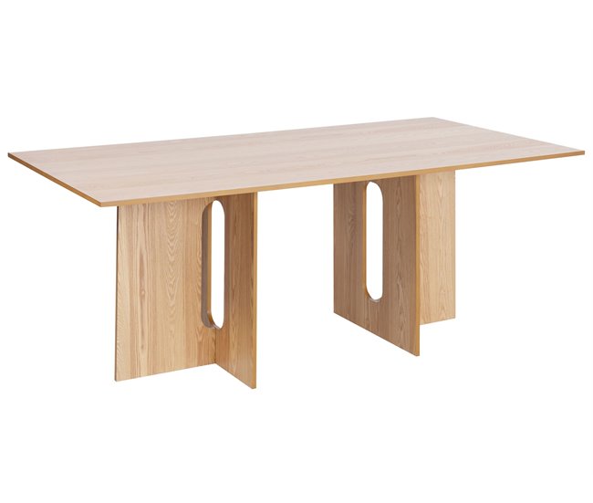 Beliani Mesa de jantar CORAIL Castanho