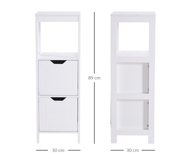 Armário de banheiro Placa de MDF kleankin, casa - casa de banho 30 Branco