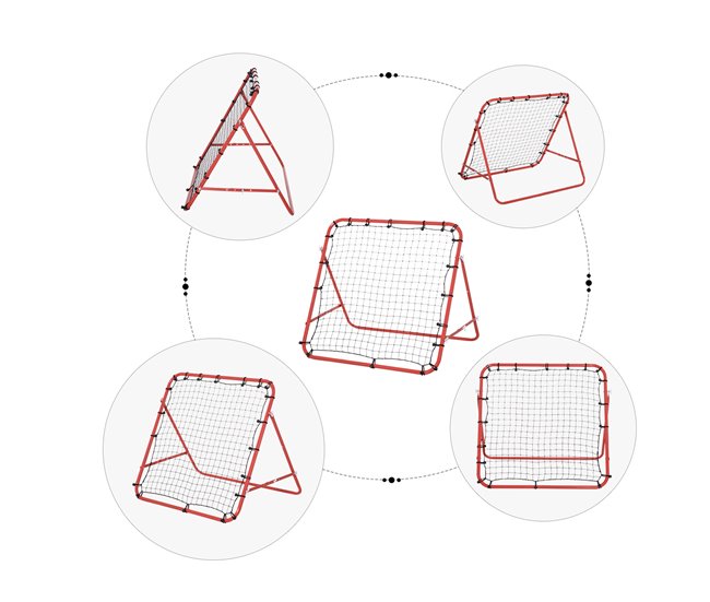 Rede de Rebote Metal, PE HOMCOM Vermelho