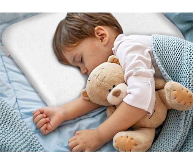 Almofada Infantil Respirante em Tecido de Bambu, 2 Fronhas de Bambu Branco