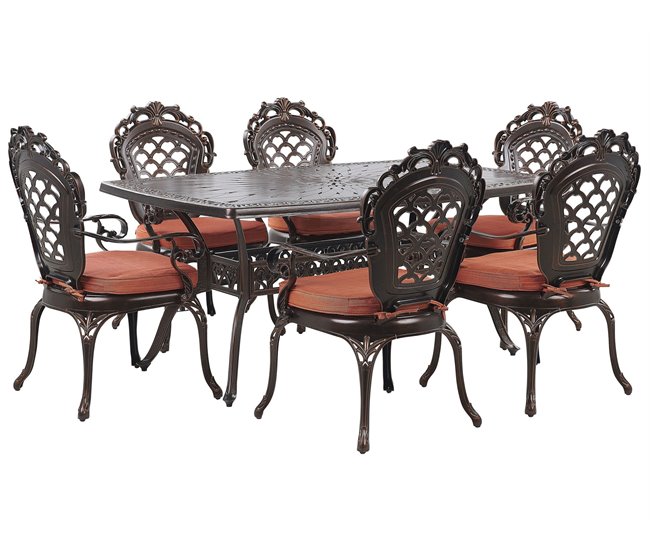 Beliani Conjunto de comedor LIZZANO Castanho