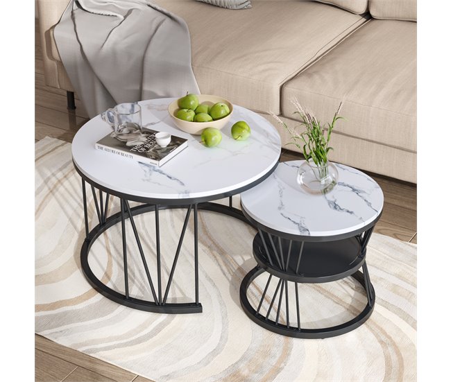 Mesa de centro, mesa de apoio, mesa de canto 70x45 Branco